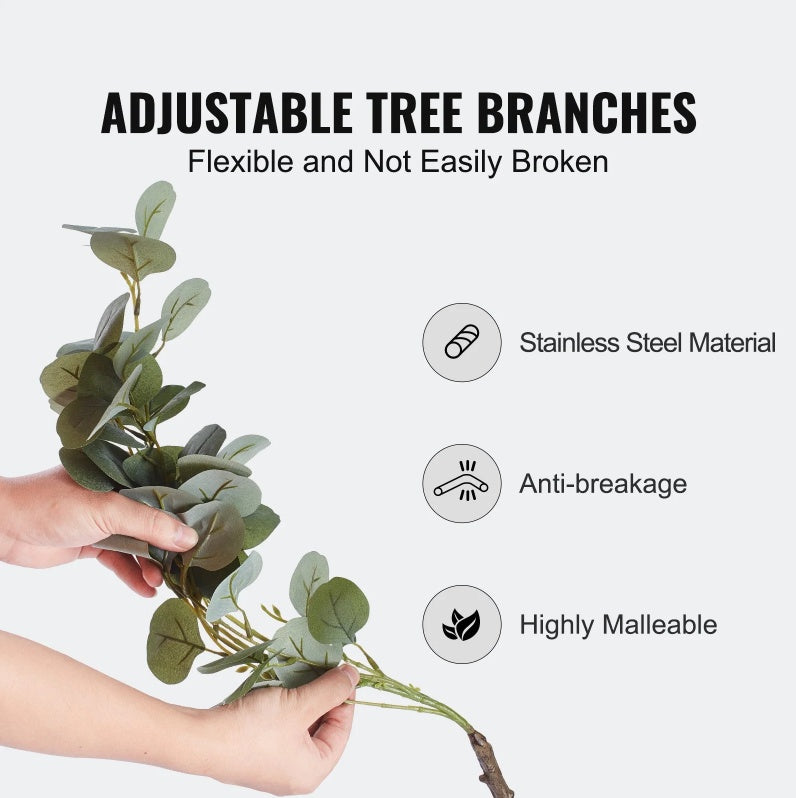 Artificial Eucalyptus Tree, 6 FT Tall Faux Plant, Secure PE Material & Anti-Tip Tilt Protection Low-Maintenance Plant, Lifelike Green Fake Potted Tree For Home Office Decor Indoor Outdoor