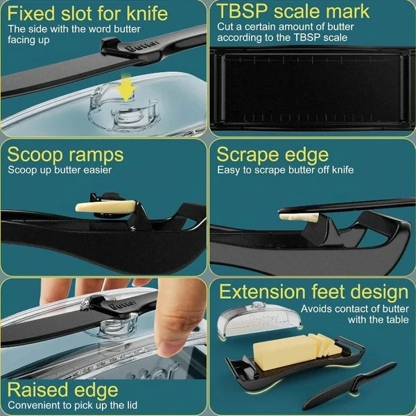 Plastic Butter Dish, Butter Knife Spatula For Home Kitchen, Camping Utensils.