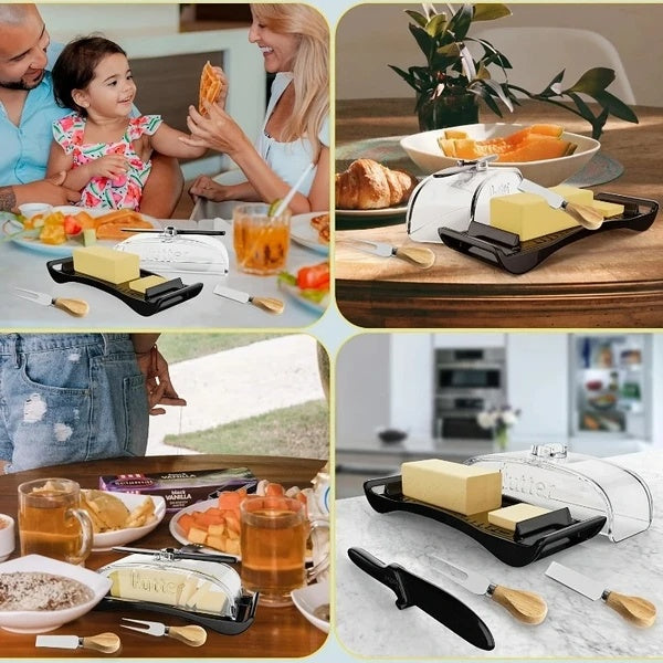 Plastic Butter Dish, Butter Knife Spatula For Home Kitchen, Camping Utensils.